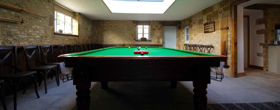 The pool room in Tew Farmhouse