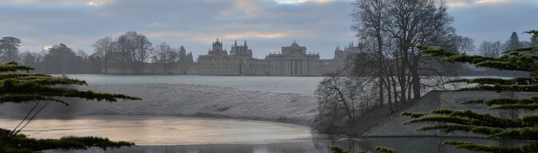 The grounds of Blenheim Palace in the frost