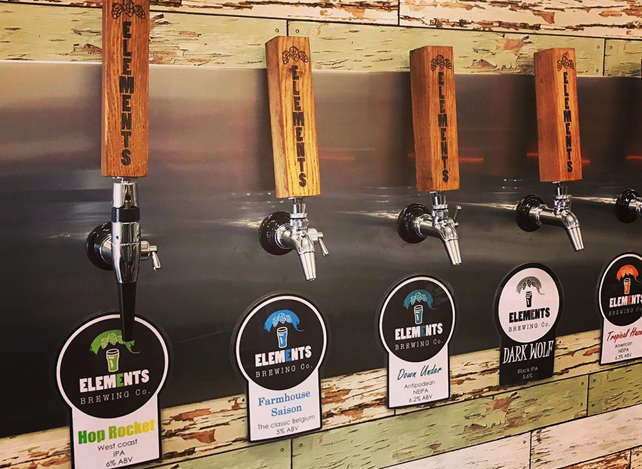 Craft beers from Elements Brewery