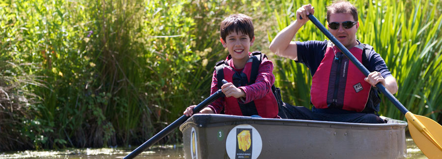 A canoe safari at WWT Slimbridge