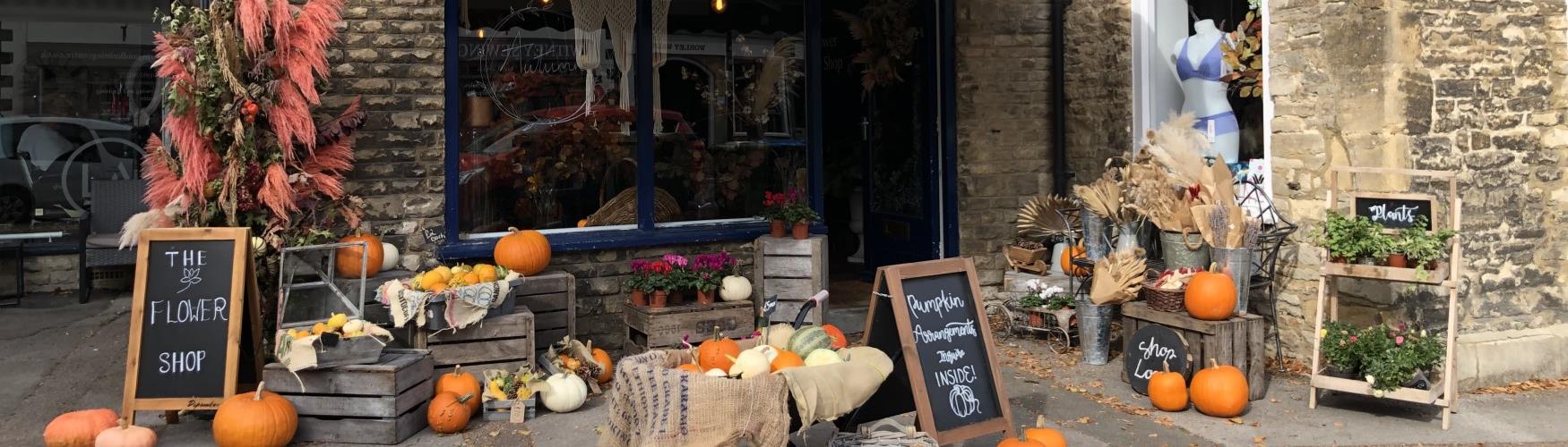 Autumnal display at The Flower Shop in Witney