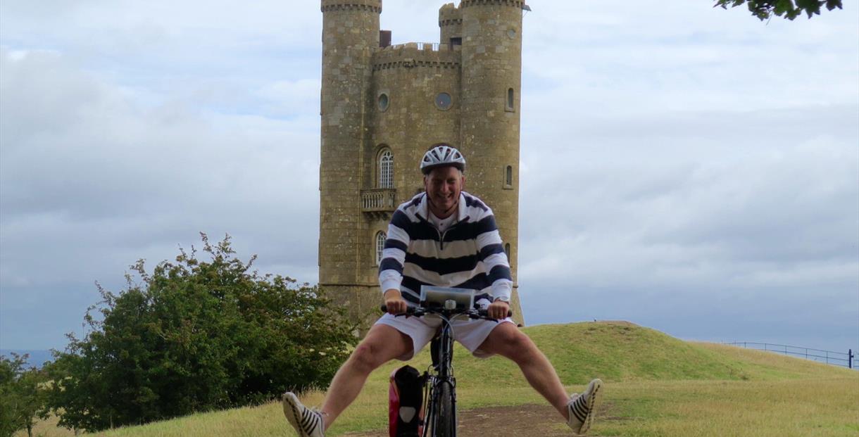 Cyclist at Broadway tower